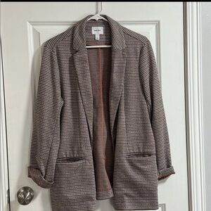 Nine West Brown Houndstooth Blazer